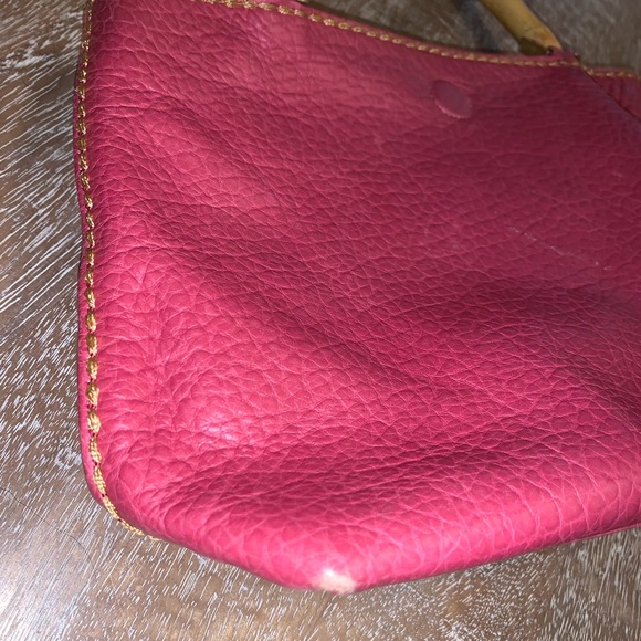 Plinio Visona Pink Leather Bamboo Handle Tote - Picture 16 of 17